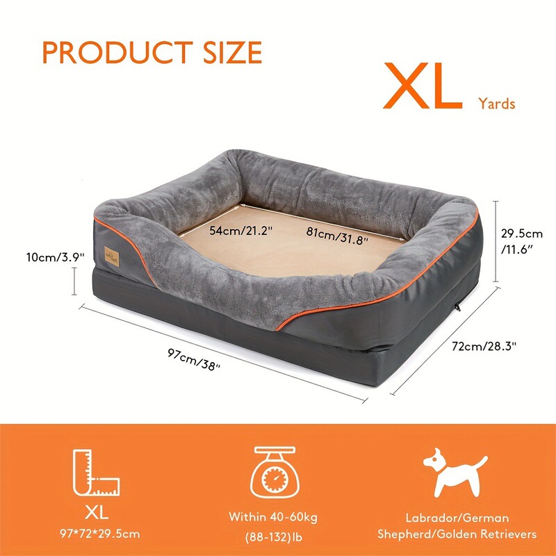 L Xxl 犬用ベッド 整形外科用フォーム ペットベッド キルティング 防水 クロスボーダー|undefined