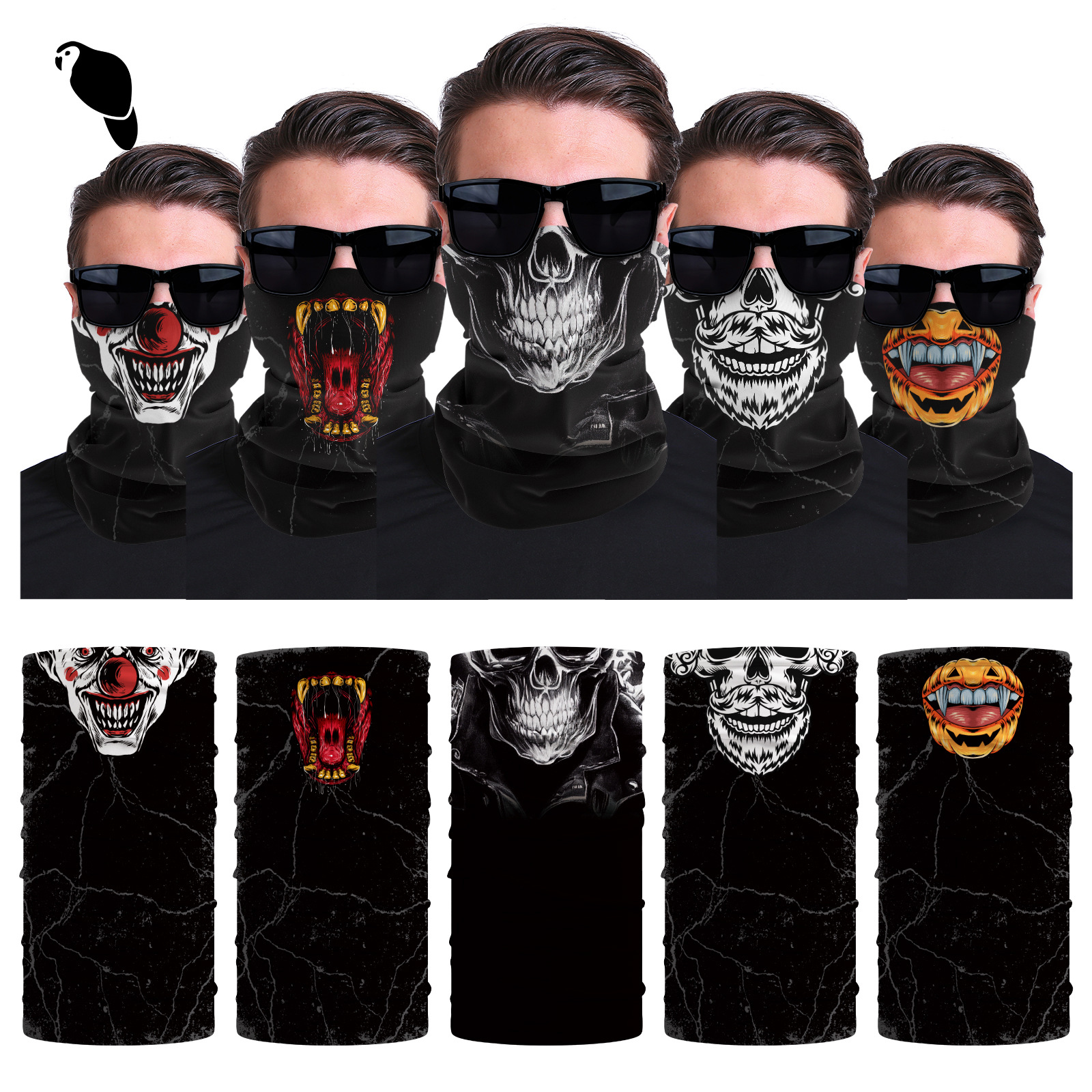 Xun hui transfronterizo media cara cráneo bufanda mágica sombrilla de viaje al aire libre máscara de equitación cuello de protección uv