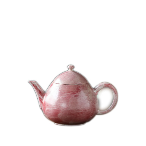 Mr. Qing Jingdezhen pure handmade red mud cherry blossom girl pink Kung Fu tea set ceramic round mouth hand-painted pot set