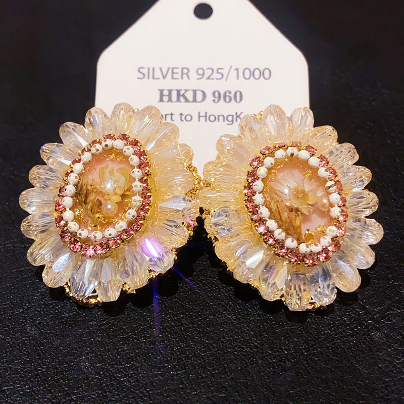 Oro real arco de perlas de aretes