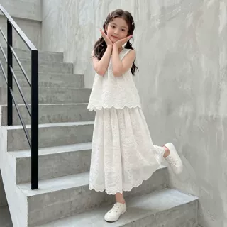女童夏季套装2026新款中大童洋气时髦上衣韩版女宝宝休闲裤两件套