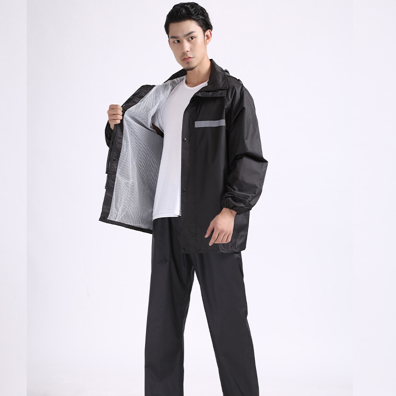 Fábrica de comercio exterior al por mayor impermeable grueso impermeable traje de pantalón montar todo el cuerpo anti-lluvia vehículo eléctrico reflectante impermeable dividido