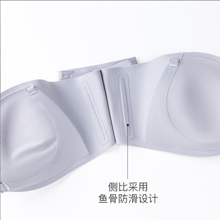 Ropa interior sin tirantes de verano Fishbone antideslizante hebilla frontal sin costuras soporte suave pequeño pecho empuja hacia arriba la belleza hacia atrás sujetador 501