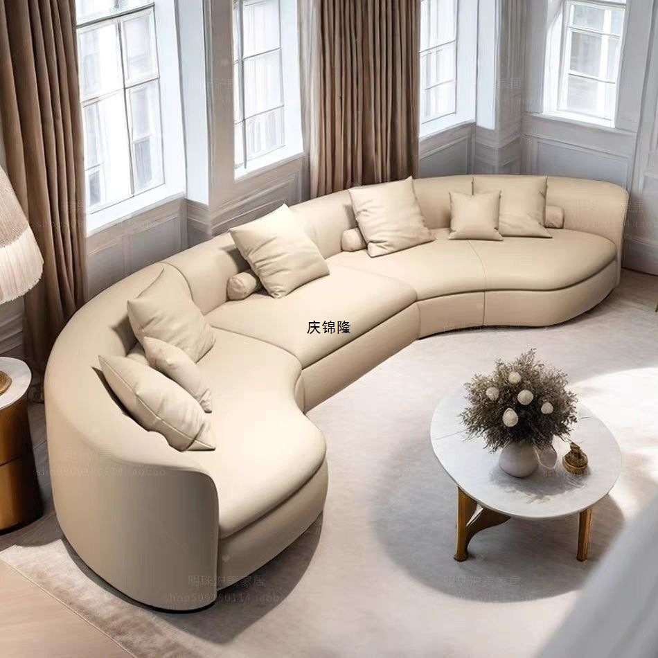 Curved Sofa Living Room Home High-End Full Set Semi-Circular High-End Hotel Luxury Light Luxury Simple Internet Celebrity Sofa
