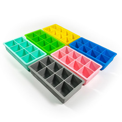 方形大容量硅膠冰格帶蓋防串味 八格方形純色食品級硅膠製冰模具