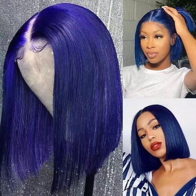 Cross-Border Hot Selling Front Lace Wig High Temperature Silk Full Headband Bob Wig Headband Humanhairwigs
