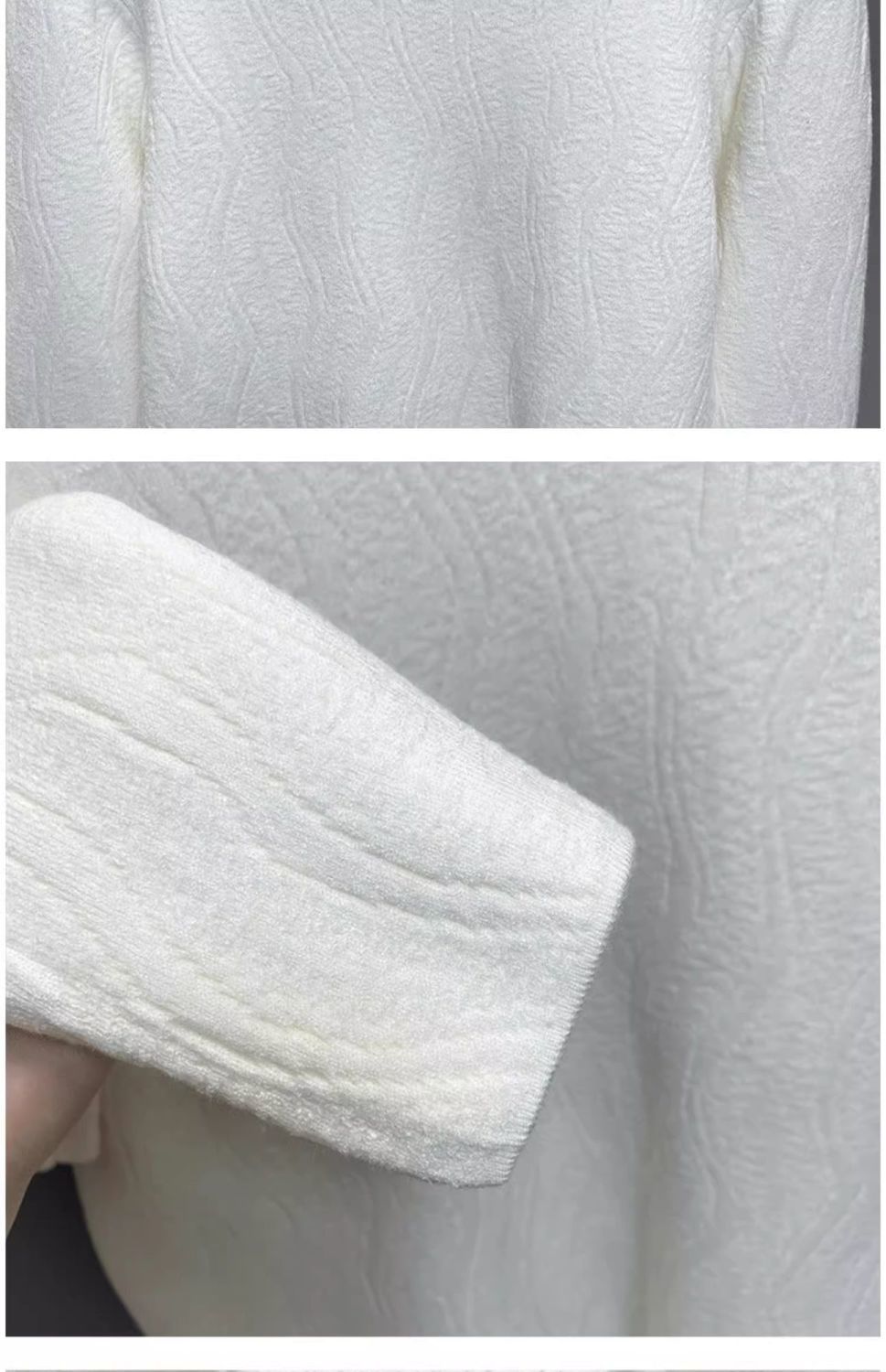 Damen-Fleece-gefütterter Strickpullover – Halbhoher Rollkragen, dickes Winter-Thermooberteil (Weiß, Schwarz, Beige, Khaki, Grau, Rot, Camel, Braun)_voghion.com