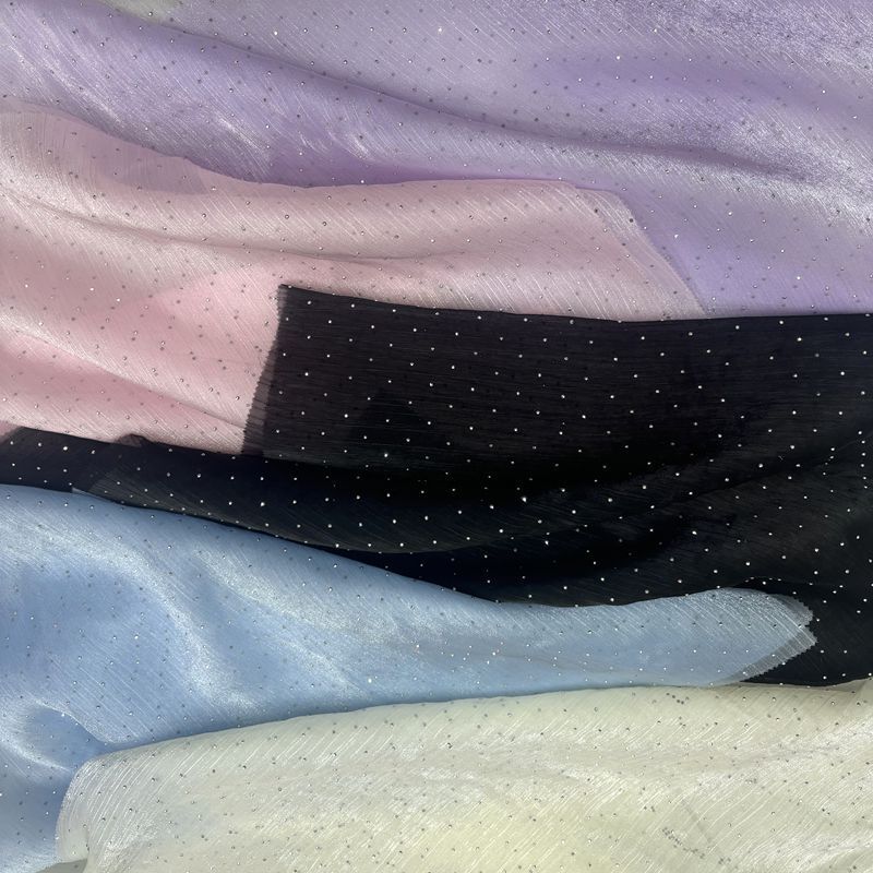 Wholesale gauze hot drilling water corrugated crepe organza hanfu children's long towel skirt Lolita stage clothing fabric