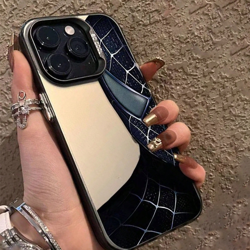 Black Spiderman for Apple 15 Phone Case iphone14pro/xsmax Premium Large Hole 13 silver 112 Black Spiderman for Apple 15 Phone Case iphone14pro/xsmax Premium Large Hole 13 silver 112