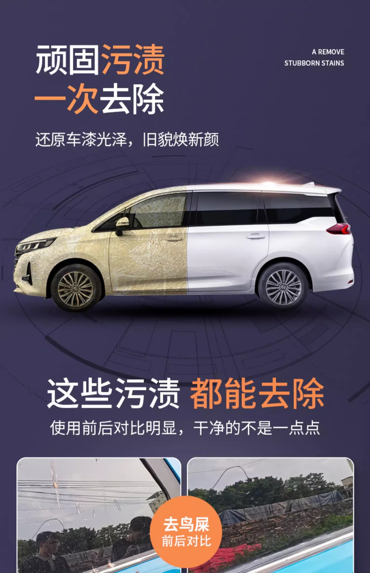 Car Paint Stain Removal Wax, Shellac, Tree Sap, Car Wash Clay, Scratch Repair Wax, Yellow Spots, Black Spots, Water Marks, Rain Stains, Paint Splashes, Iron Powder