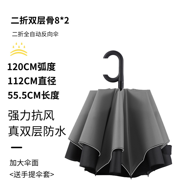 反向伞长柄雨伞直杆双人大号车载加大加厚加固双层暴雨用雨伞定制|undefined
