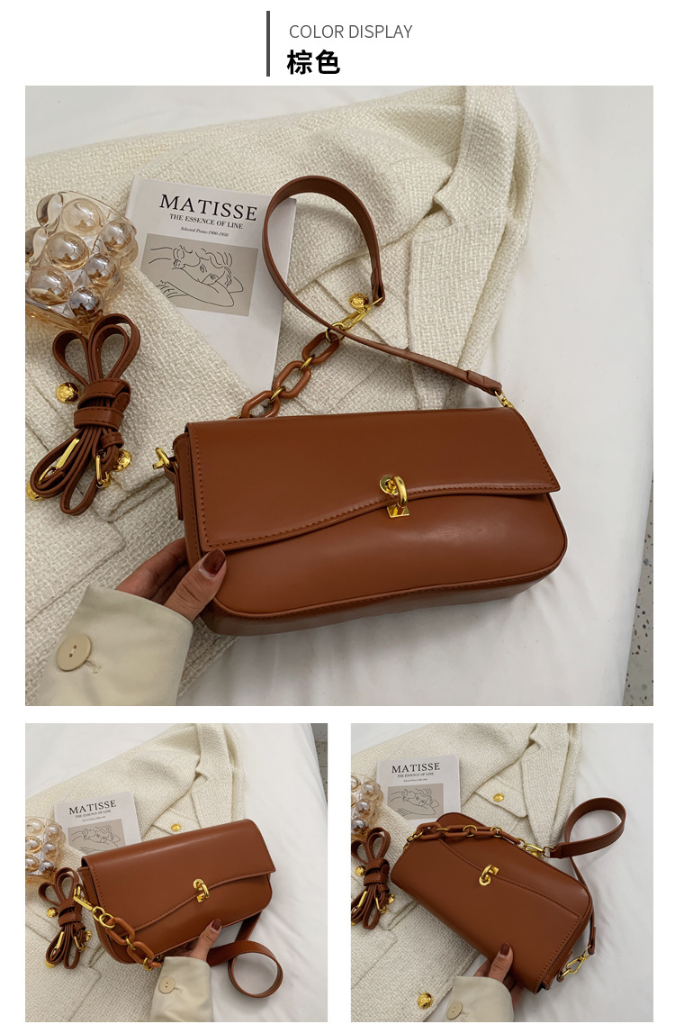 New Trend Texture One-shoulder Messenger Bag Chain Texture Small Square Bag display picture 3