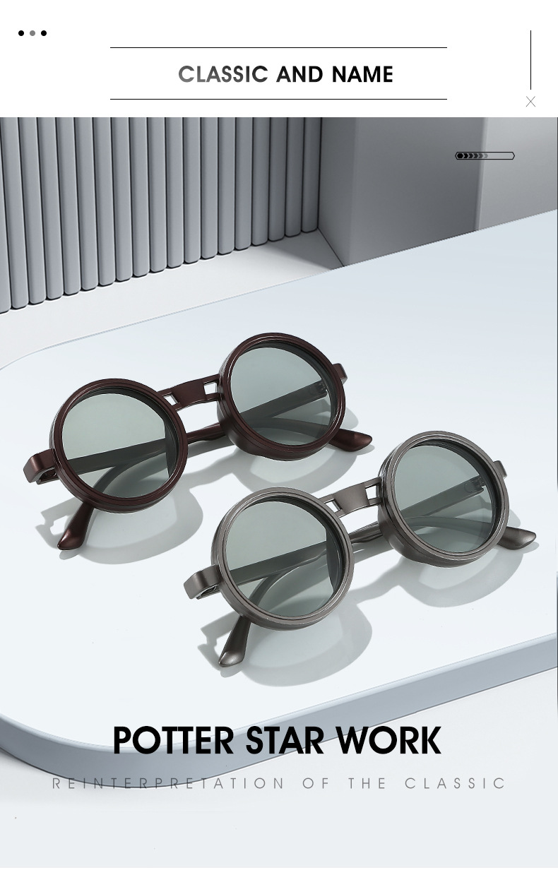 2025 Neue Sonnenbrille im kleinen runden Stil, modische Sonnenbrille mit individueller Persönlichkeit, manuell verstellbar, ideal für Outdoor-Aktivitäten wie Angeln, Großhandel, Trend Cross_voghion.com