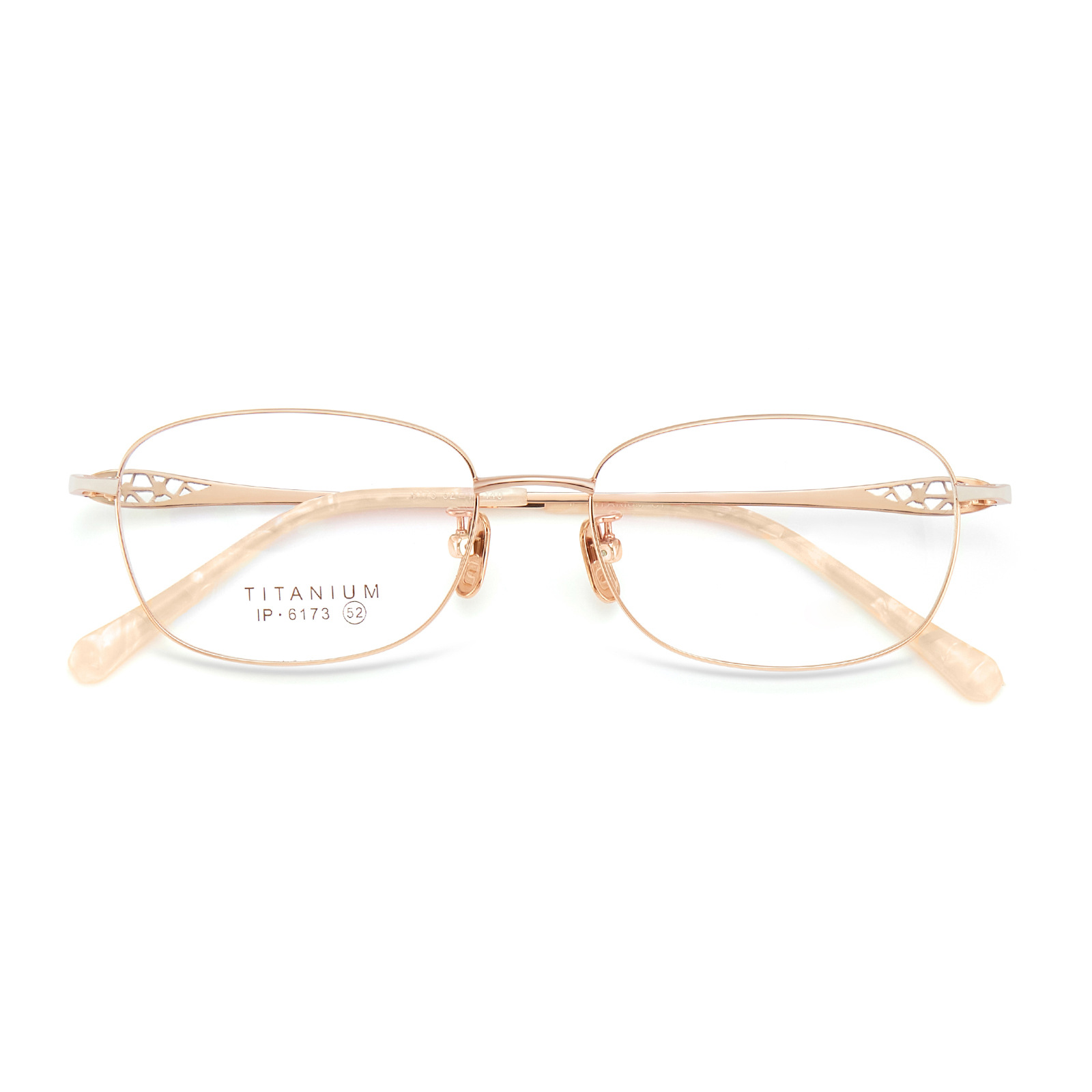 Temperamento suave de marco completo de gafas de titanio puro para mujeres, marco de gafas de talla fina, diseño hueco, muslo elástico con miopía Danyang lote