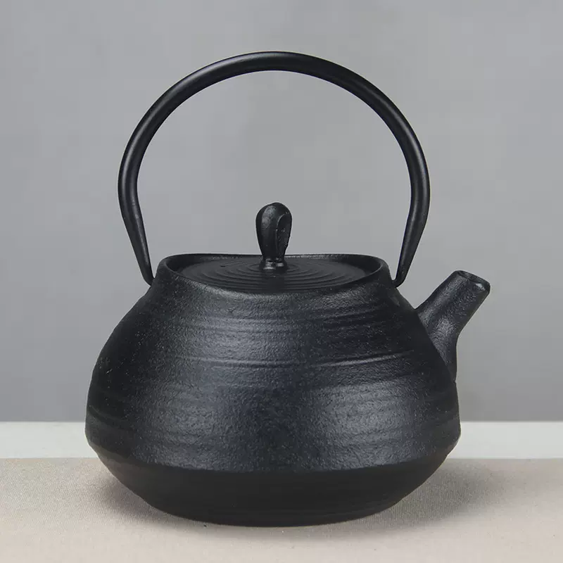 1.2L素雅中式螺纹铸铁茶壶 围炉煮茶煮水泡茶家用户外铸铁壶茶具