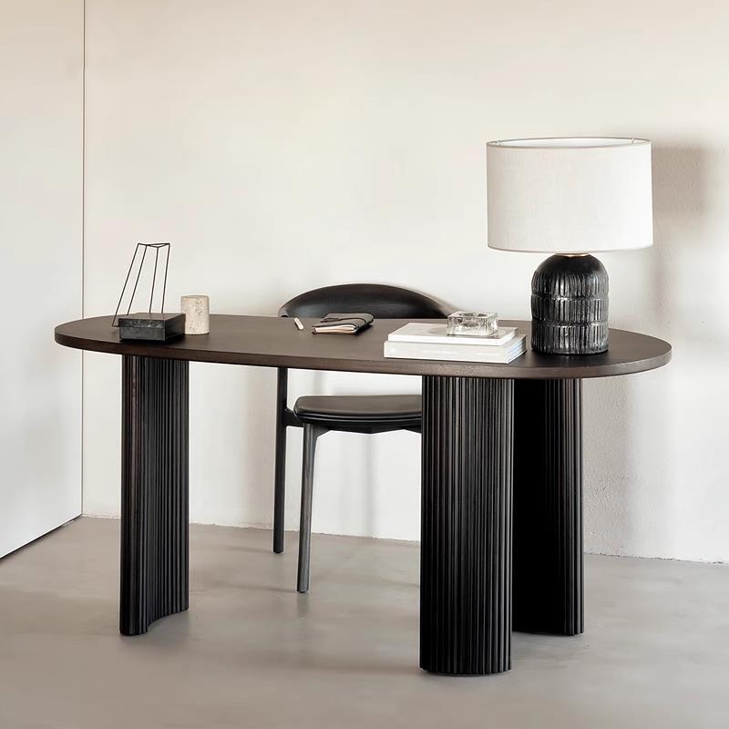 Designer High-End Desk, Medieval Solid Wood Retro Dining Table, Special-Shaped Creative Computer Office Workbench Negotiation Table
