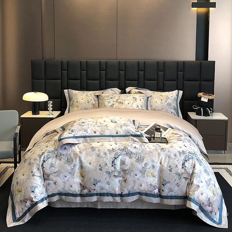 2024 nuevo traje de cuatro piezas de impresión digital de algodón 50S