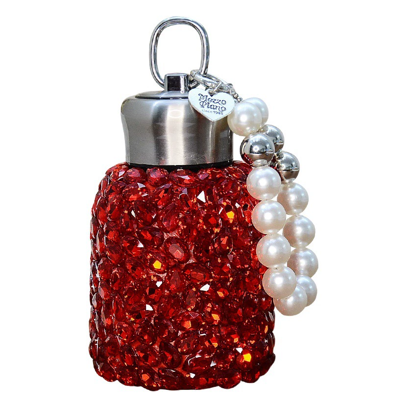 Новогодняя красная Хрустальная Алмазная Вакуумная чашка высокого вида Вакуумная чашка ручной работы с алмазным встраиванием Кубок интернет-знаменитостей теплоизоляционная чашка