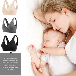 Foreign trade cross-border pure cotton maternity nursing chest pad nursing wireless thin cup cross full pregnancy Bra