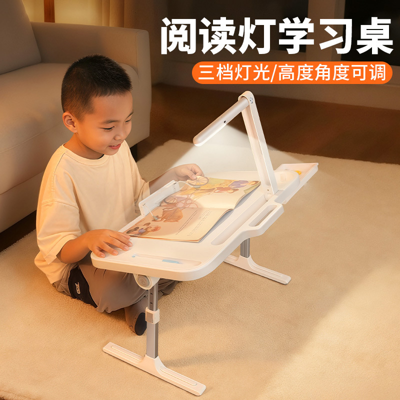 Car-Mounted Small Table with Reading Light, Foldable Car Interior Study Table, Rear Seat Homework Desk Gadget