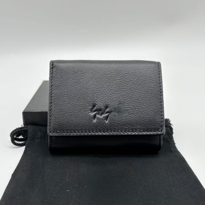 Yohji Yamamoto Dark Style Casual Simple Genuine Leather Wallet Card Holder Unisex
