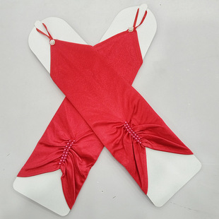 Wholesale Bridal Gloves Mid-Length Fingerless Double-Row Beaded Satin Wedding Mid-Length Hook Finger Sleeves Performance Photography Accessories