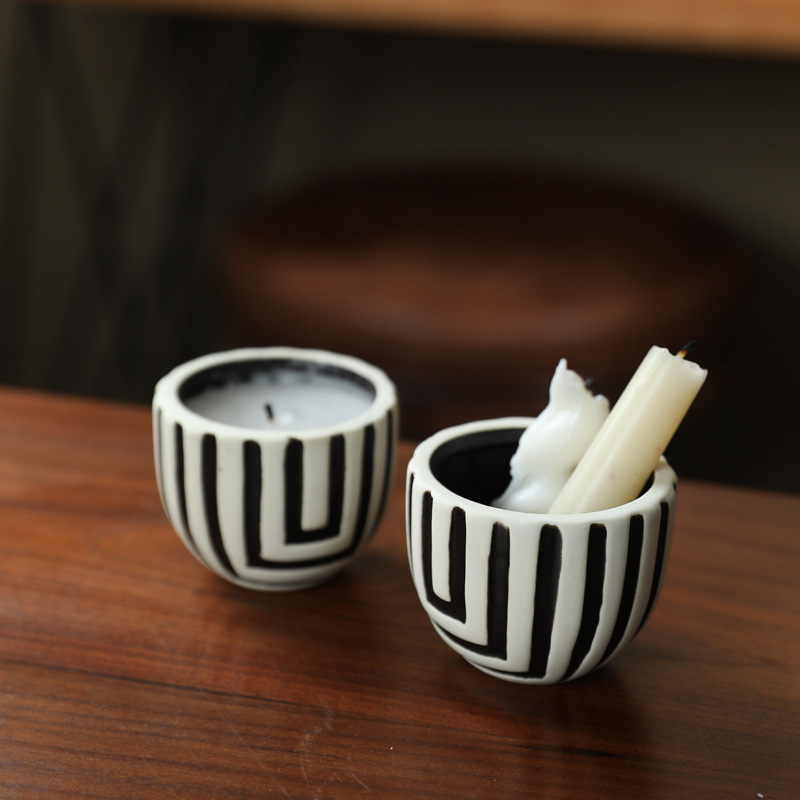 Taza de cerámica con rayas negras y blancas ins decoración de mesa moderna simple decoración de mesa de bananas decoración de mesa