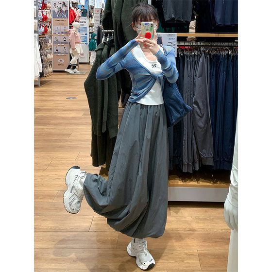 White Flower Bud Skirt Women's Spring and Summer 2025 Mid-length High Waist Slimming Small French Umbrella Skirt A- Line Skirt