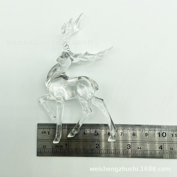 販売アクリル透明鹿クリスマス装飾鹿水晶鹿ニホンジカトナカイ走る鹿白胚クリスマス装飾品