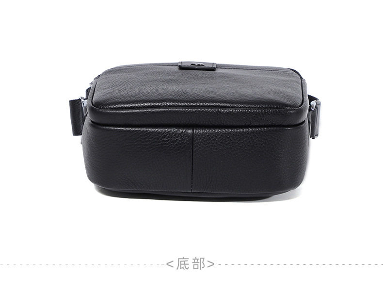 Túi đeo chéo nam da bò thật dáng đứng 18×8×21 cm — Màu đen chi tiết 16