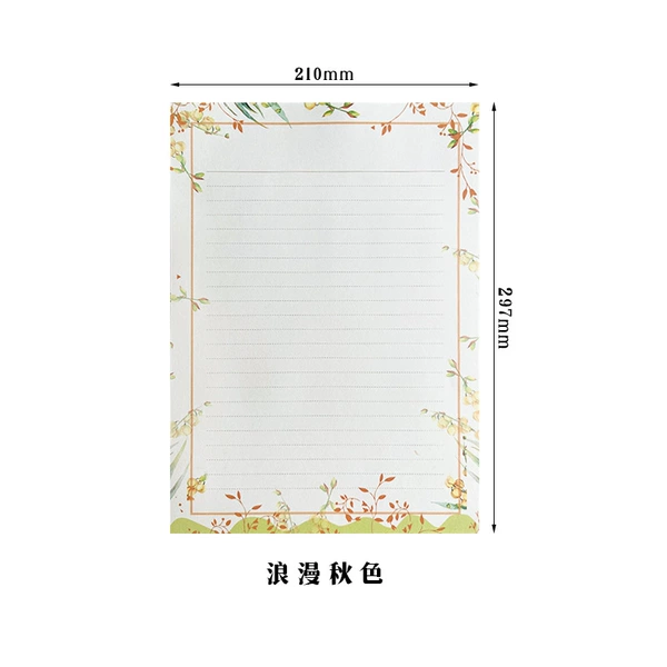 Romantic Autumn Horizontal Letter Paper 50 Sheets