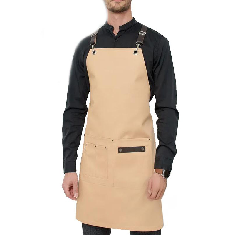 Transfronterizo Amazon poliéster lona delantal personalizado logotipo leche tienda de té cafetería ropa de trabajo cocina delantal impermeable