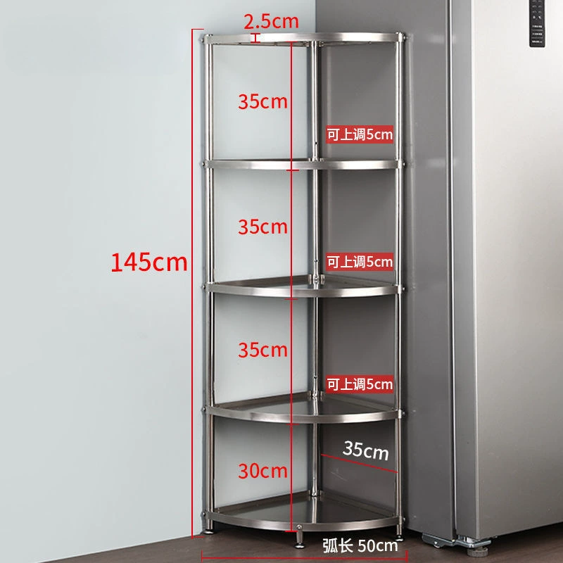 Очень толстая кухонная угловая полка для хранения из нержавеющей стали, напольная многослойная полка для хранения горшков, полка для раковины, треугольная полка для туалета и ванной комнаты