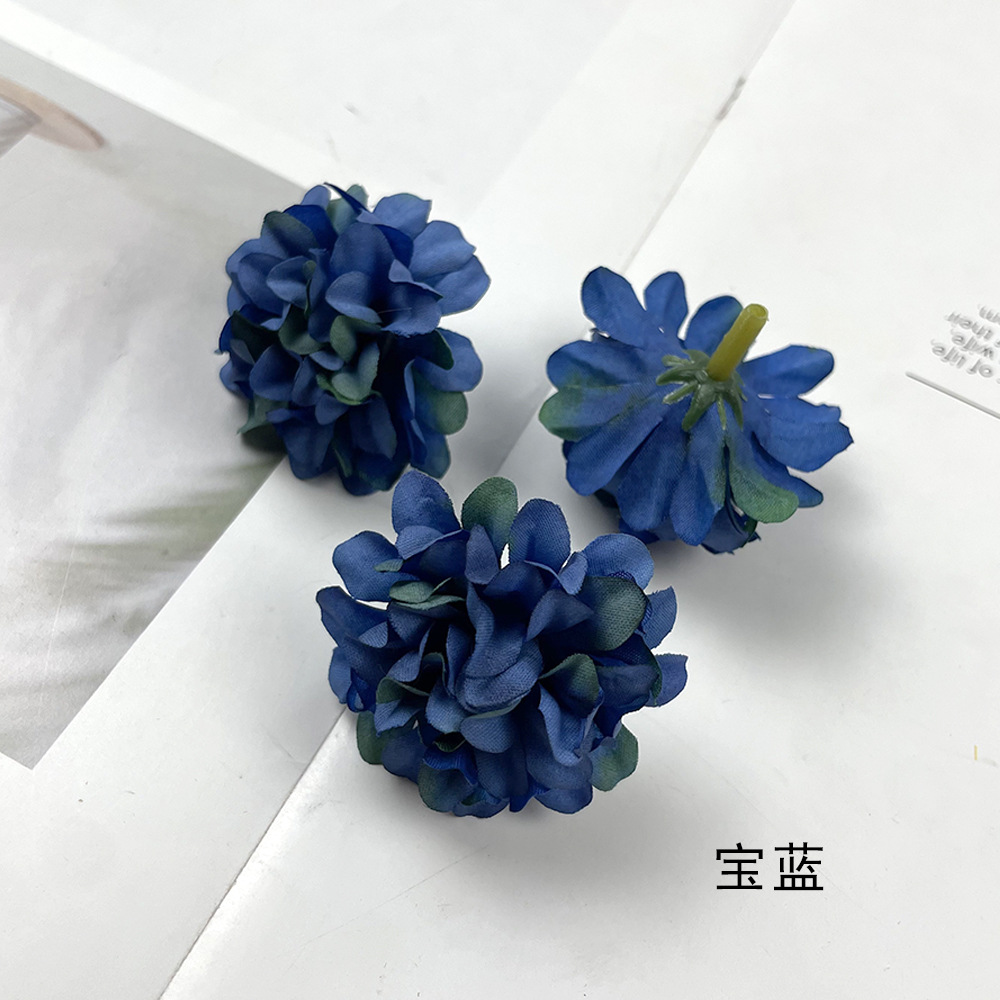Simulación multicapa hortenida crisantemo cabeza DIY hecha a mano tocado material flor artificial decoración de la sala de bodas diseño de fondo de pared