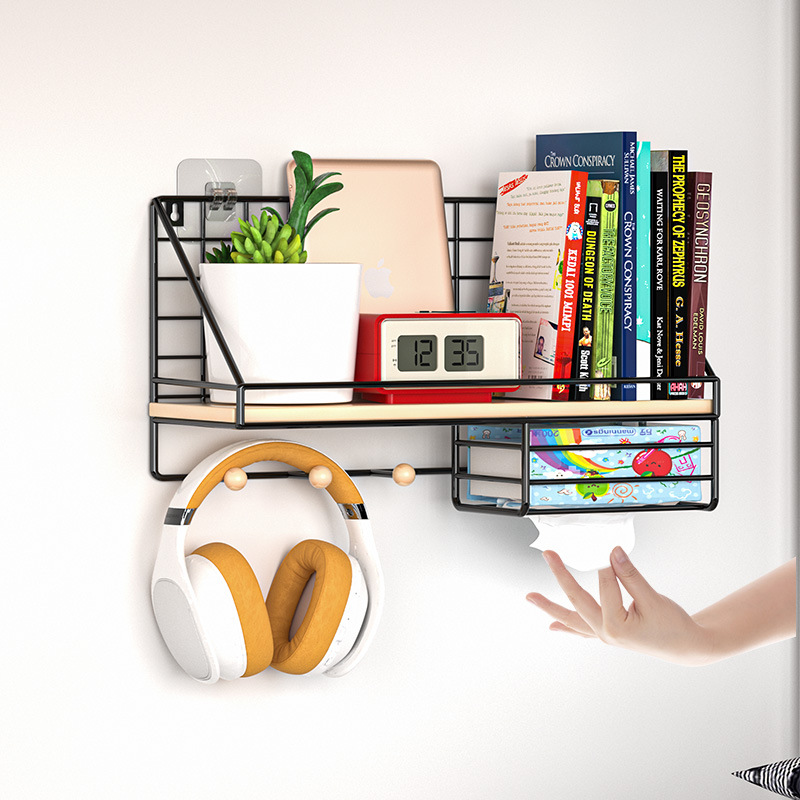 Estante de almacenamiento montado en la pared, artefacto dormitorio de cabecera sin perforaciones, estante de almacenamiento de teléfono móvil montado en la pared
