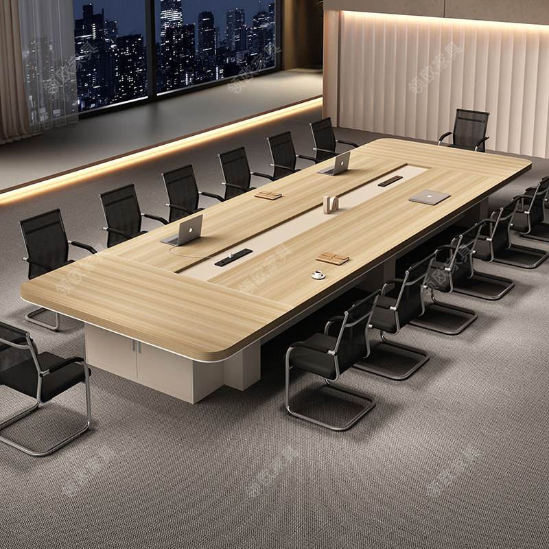 オフィス家具 大型会議テーブル ロングテーブル シンプルモダン オフィスデスク 長方形 会議室テーブルと椅子の組み合わせ 角丸|undefined