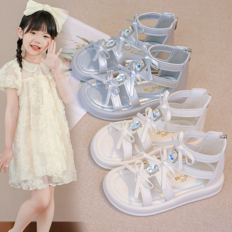 Сандалии для девочек лето 2025 новый стиль кроссовки принцессы