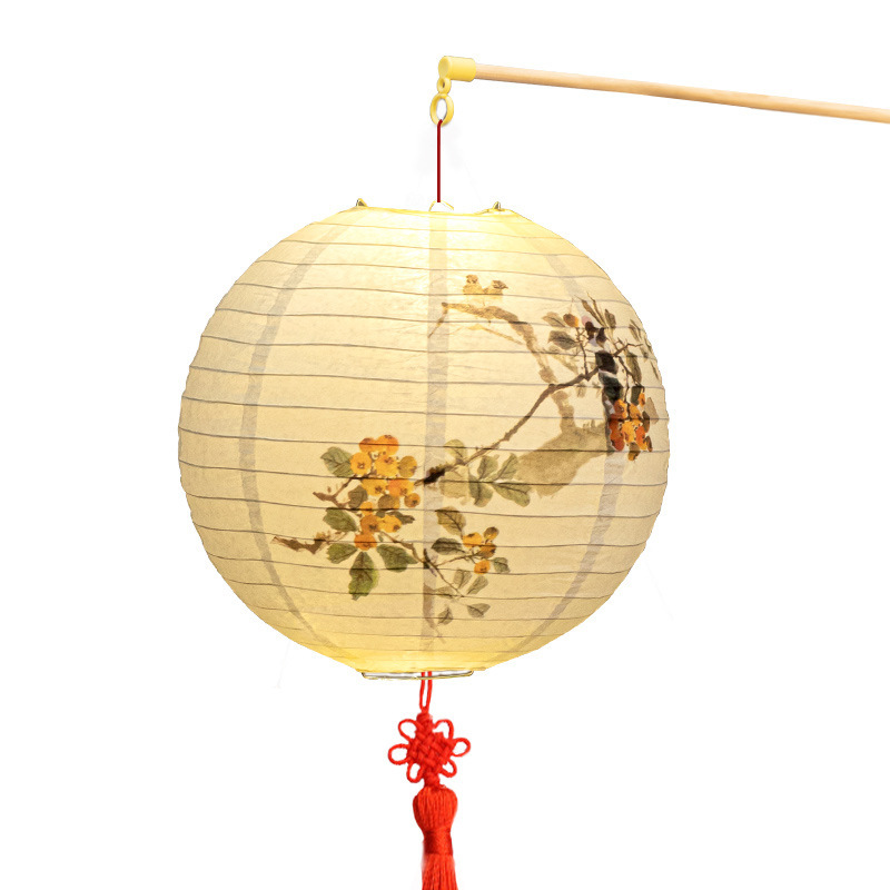 2025中秋节兔子纸灯笼拉丝手提灯笼挂件红灯笼diy古风手工制作|undefined