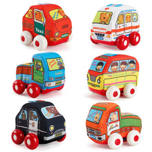 新款宝宝卡通布车艺玩具车填棉可拆洗警车救护车儿童滑行布车玩具