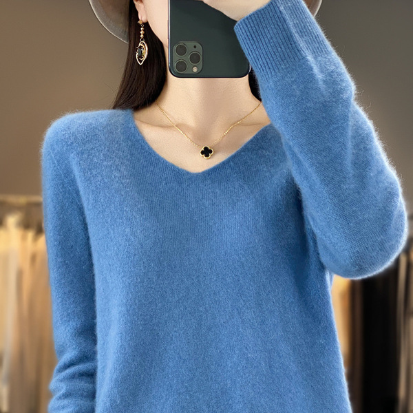 Woolen solid color base body-friendly sweater