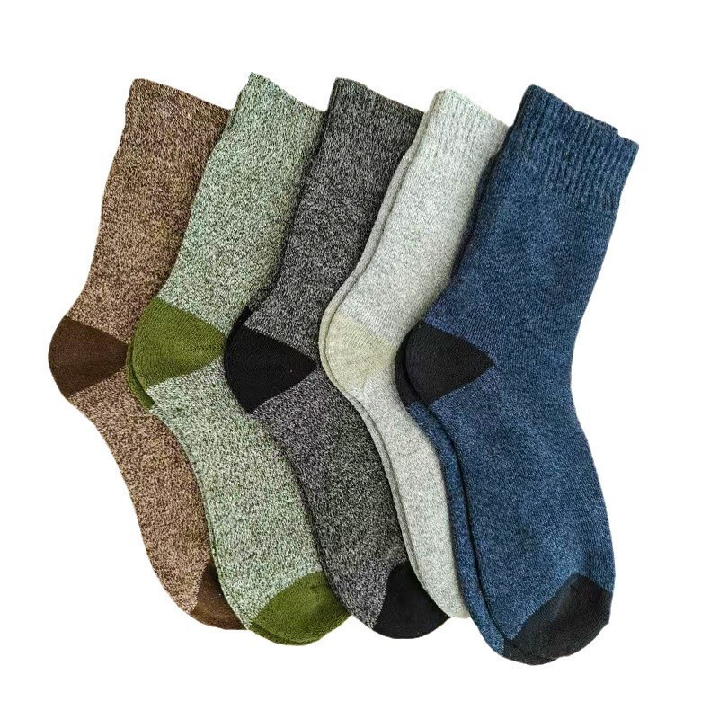 socks men's winter fleece-lined thickened warm towel socks men's terry socks floor socks outdoor crew mountaineering socks