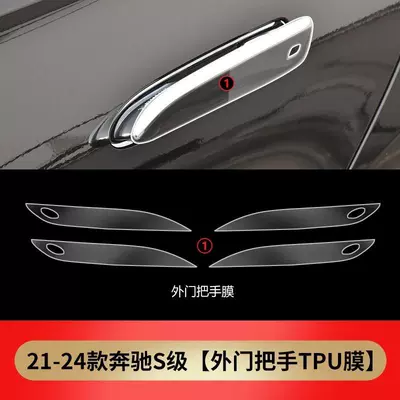 Suitable for 21-25 New Mercedes-Benz S400/450/480 Maybach Interior Film Central Control Navigation Screen Film Transparent (Car interior film) - 21-26-exterior-door-handles