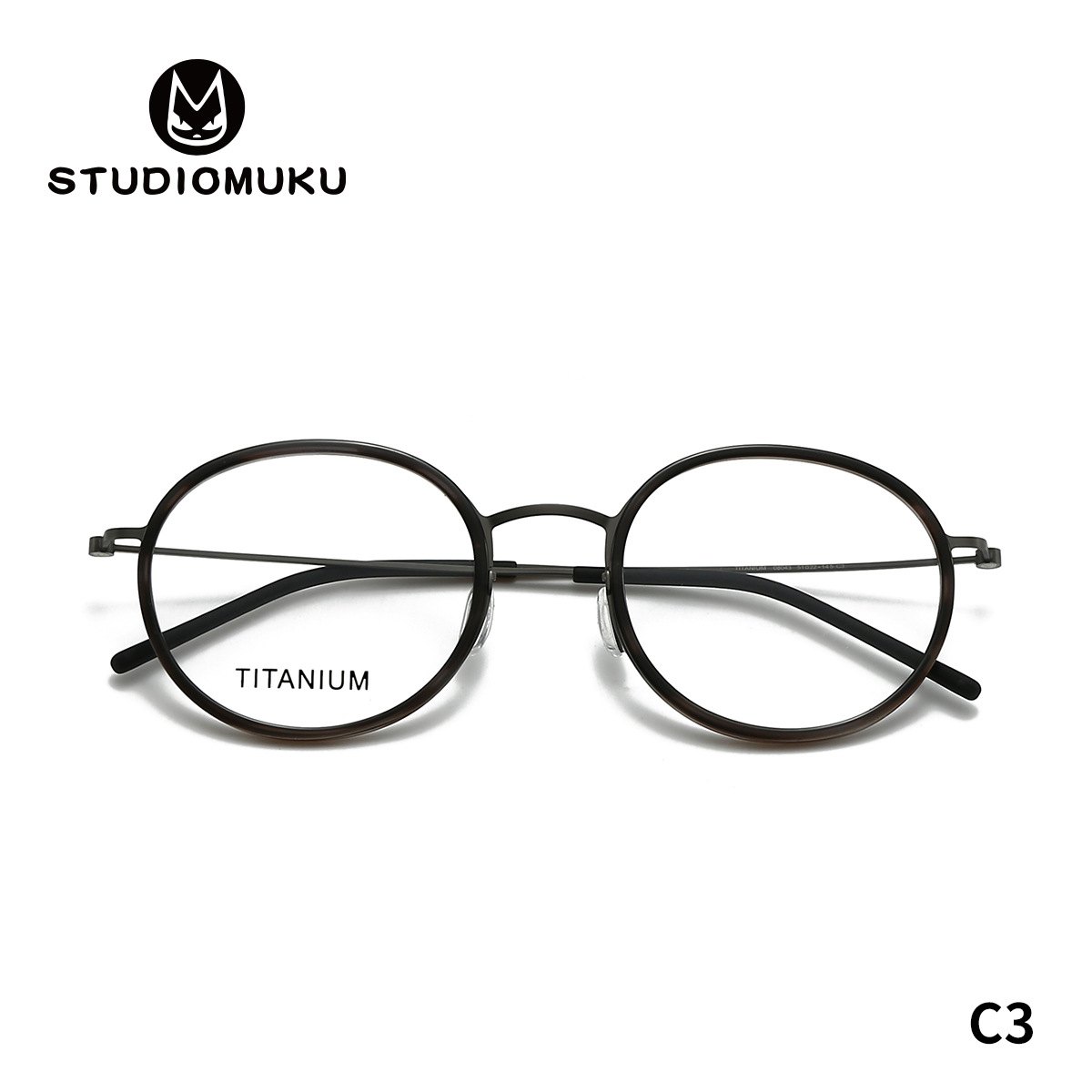 STUDIOMUKU gafas de madera cool retrógrado redondo marco de gafas minimalista placa clásica marco de gafas redondo universal