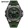 三达 Street waterproof men's watch, neon tactics digital watch, for secondary school, suitable for teen