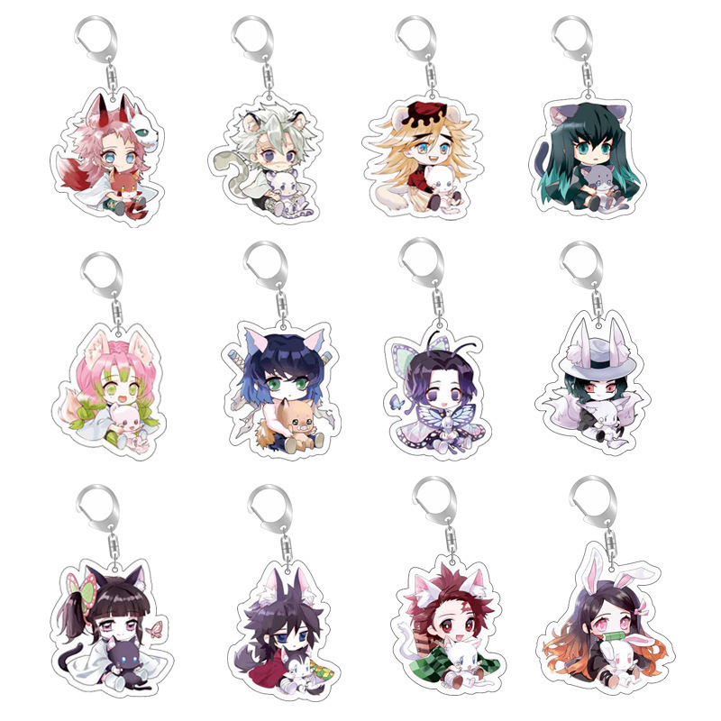 Demon Slayer: Kimetsu No Yaiba Double-Sided Transparent Pendant Infinite Train Chapter Acrylic Keychain Golden Star Buckle Cp Pendant Demon Slayer: Kimetsu No Yaiba Double-Sided Transparent Pendant Infinite Train Chapter Acrylic Keychain Golden Star Buckle Cp Pendant