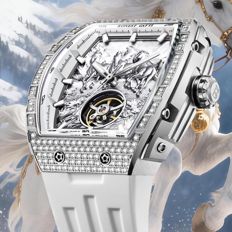 German Bugatti Bonest Gatti Watch Brand Fully Automatic Mechanical Men's Watch Limited Edition for the Year of the Horse Cross-Border Foreign Trade