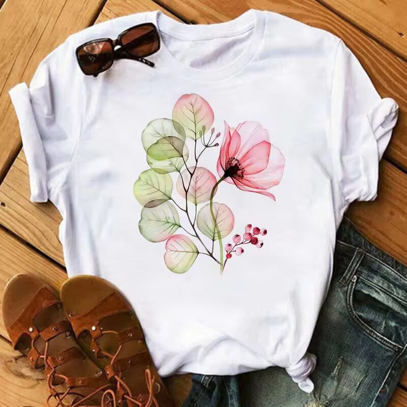 Maycar New Watercolor Print Women's T-Shirt Harajuku 90S Streetwear Short-Sleeved T-Shirt Cartoon Casual Women's Maycar New Watercolor Print Women's T-Shirt Harajuku 90S Streetwear Short-Sleeved T-Shirt Cartoon Casual Women's
