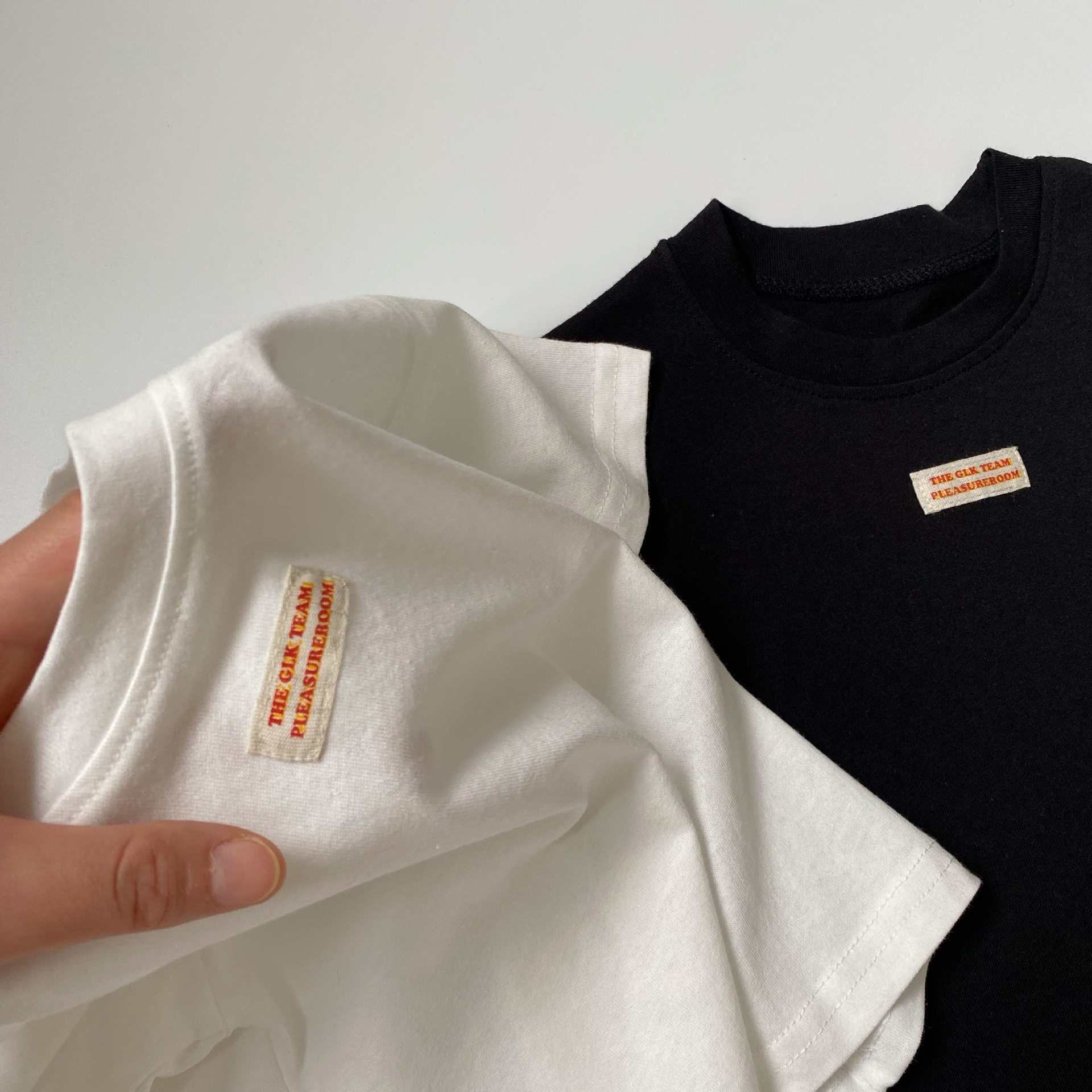 GL-kids Korean Summer New Children's Simple All-match Small-size Short-sleeved T Men's and Women's Pure Cotton Loose Base Shirt