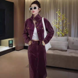 高级感运动风休闲一整套秋冬新款红色减龄长袖套路上衣两件套女装