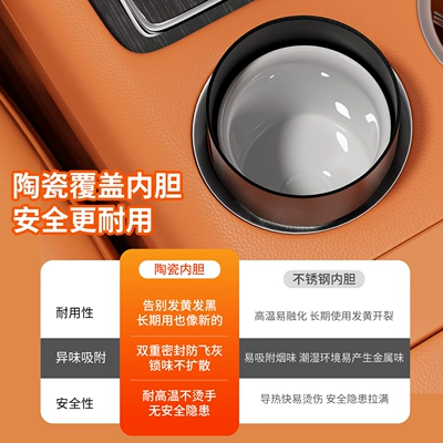 Smoke Extinguishing with Ceramic Inner Liner — Car ashtray
